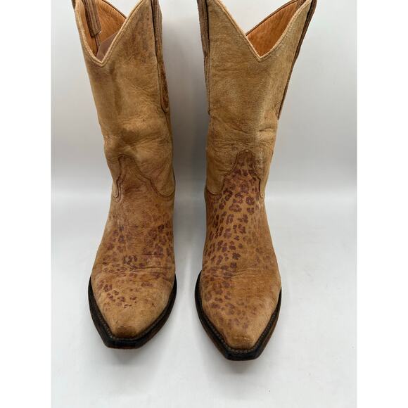 OLD GRINGO WOMEN'S LEOPARDITO WESTERN BOOTS - SNIP TOE Tan LEATHER SIZE 7 - Picture 2 of 11